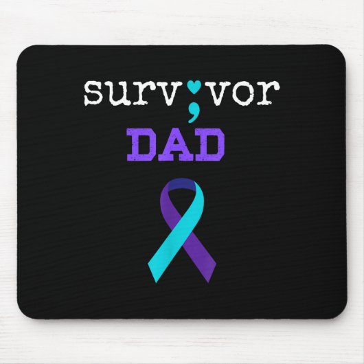 Survivor Dad - Semicolon Gift Suicide Prevention A マウスパッド (正面)