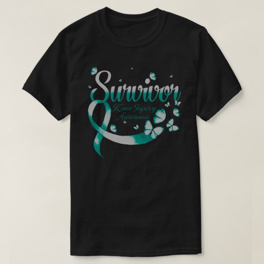 Survivor Knee Injury Awareness Butterfly Tシャツ (デザイン正面)