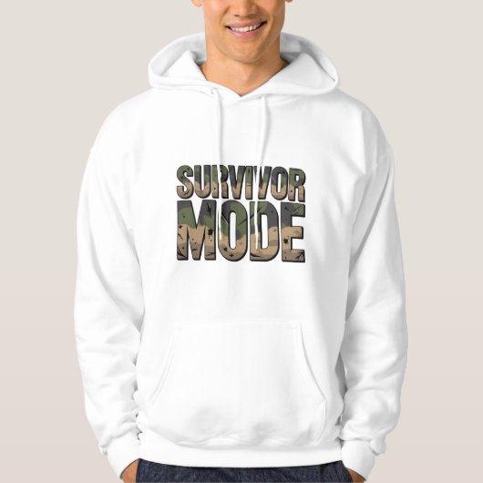 Survivor Mode Men’s Hoodie – Army Camo Edition パーカ (正面)