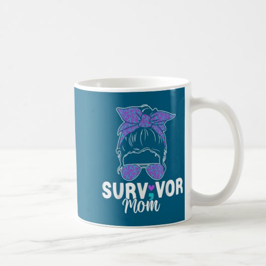 Survivor Mom - Semicolon Suicide Prevention Awaren コーヒーマグカップ (右)