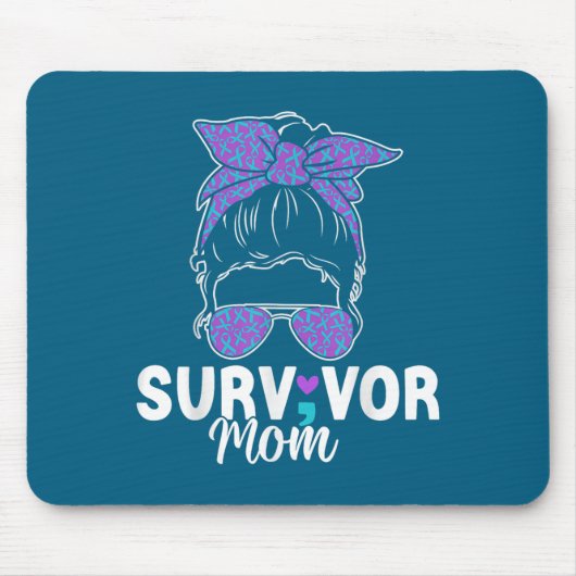 Survivor Mom - Semicolon Suicide Prevention Awaren マウスパッド (正面)