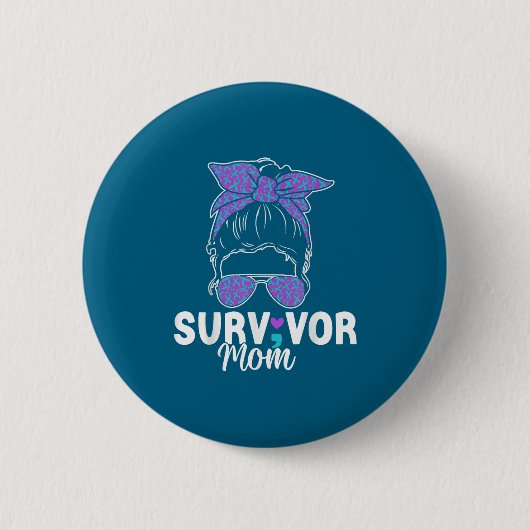 Survivor Mom - Semicolon Suicide Prevention Awaren 缶バッジ (正面)