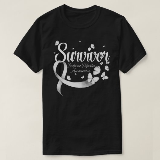 Survivor Postpartum Depression Awareness Butterfly Tシャツ (デザイン正面)