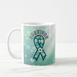 Survivor SA Teal Awareness Ribbon コーヒーマグカップ