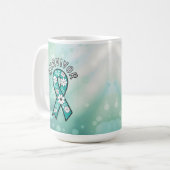 Survivor SA Teal Awareness Ribbon コーヒーマグカップ (正面左)