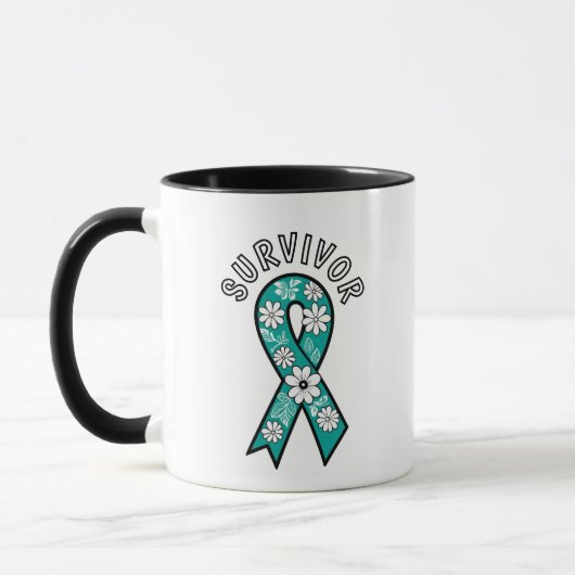 Survivor SA Teal Awareness Ribbon マグカップ (左)