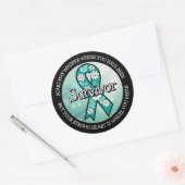 Survivor SA Teal Awareness Ribbon ラウンドシール (封筒)