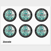 Survivor SA Teal Awareness Ribbon ラウンドシール (シート)