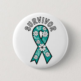Survivor SA Teal Awareness Ribbon 缶バッジ