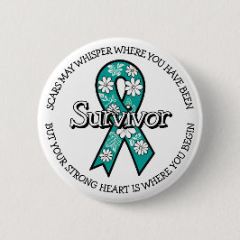 Survivor SA Teal Awareness Ribbon 缶バッジ