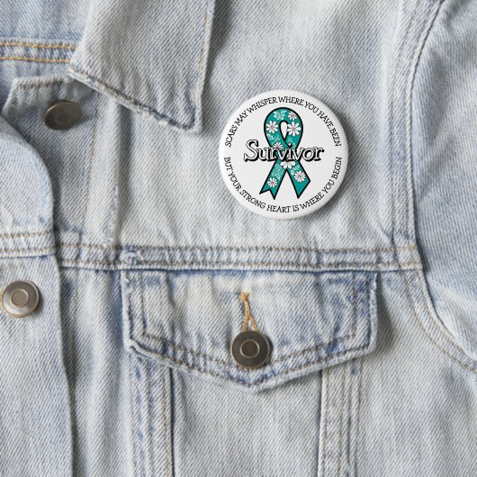 Survivor SA Teal Awareness Ribbon 缶バッジ (インサイチュ)