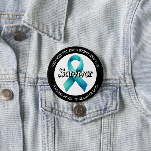 Survivor SA Teal Awareness Ribbon 缶バッジ (インサイチュ)