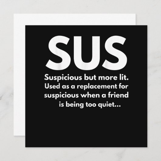 SUS定義疑わしい友人演技SUS サンキューカード (正面/裏面)