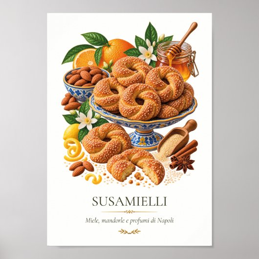 Susamielli – Vintage Italian Dessert ポスター (正面)
