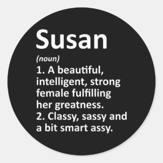 Susanの定義 パーソナライズドネーム 楽しいクリスマス ラウンドシール
