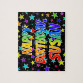 「SUSAN」名、おもしろい「ハッピーバースデー」 ジグソーパズル (縦)