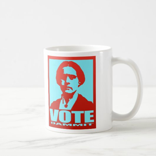 Susan B. Anthony Vote Dammit ポップ・アートの Art Red and  コーヒーマグカップ (右)