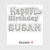 Susan Happy Birthday silver Aufkleber Sticker シール (シート)