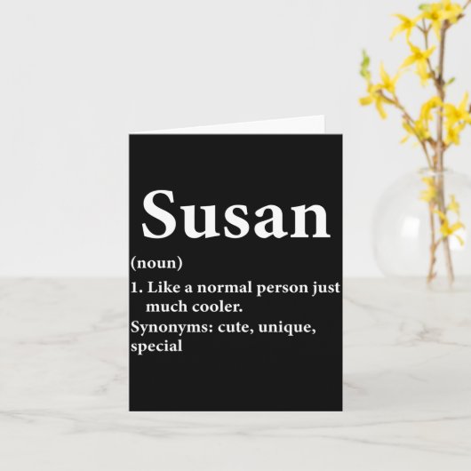 Susan Name Definition Funny D  カード (黄色い花)
