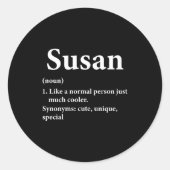 Susan Name Definition Funny D  ラウンドシール (正面)