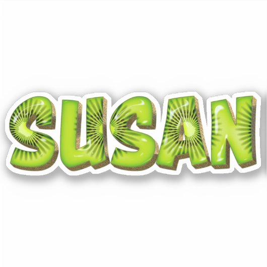 Susan Name Kiwi Design Aufkleber Sticker シール (正面)