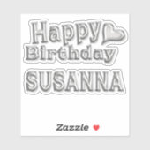 Susanna Happy Birthday silver Aufkleber Sticker シール (シート)