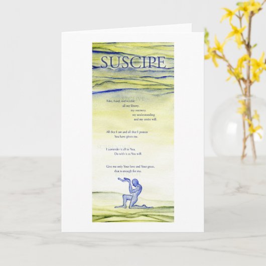 Suscipe (St Ignatiusの祈りの言葉) カード (黄色い花)