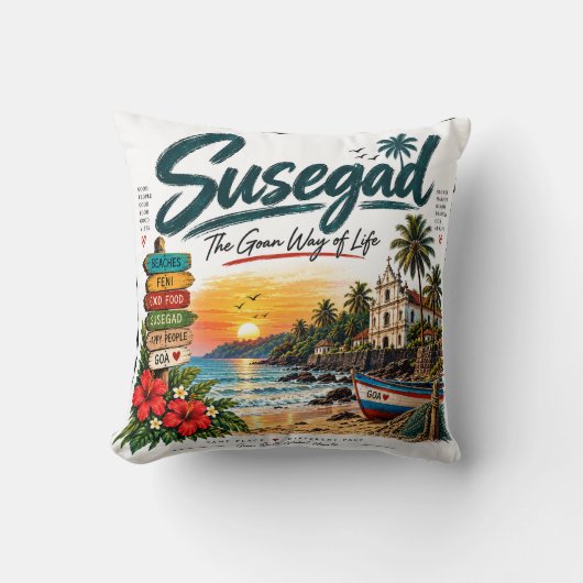 Susegad - ゴアの生き方 クッション (正面)