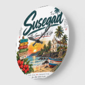 Susegad - ゴアの生き方 ラージ壁時計 (傾斜)