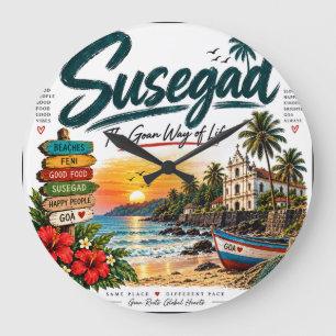 Susegad - ゴアの生き方 ラージ壁時計