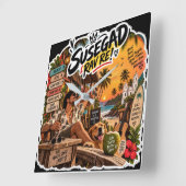 Susegad Rav Re! – Goan Lifestyle Vibes スクエア壁時計 (傾斜)