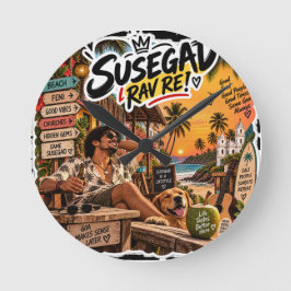 Susegad Rav Re! – Goan Lifestyle Vibes ラウンド壁時計