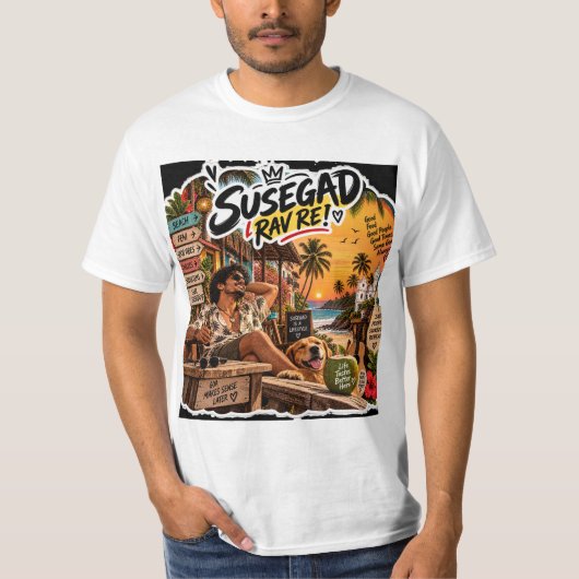 Susegad Rav Re! – Goan Lifestyle Vibes Tシャツ (正面)