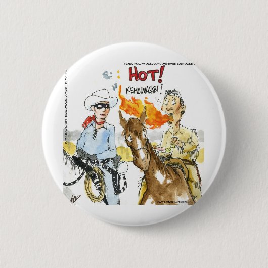 #Sushi古い西の贈り物おもしろい等のわさび 缶バッジ (正面)