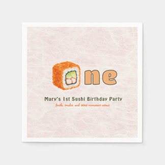 Sushi- 1st Birthday スタンダードカクテルナプキン