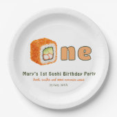 Sushi- 1st Birthday ペーパープレート (正面)