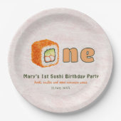 Sushi- 1st Birthday ペーパープレート (正面)