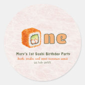 Sushi- 1st Birthday ラウンドシール (正面)
