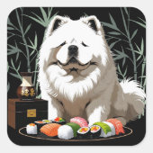 SUSHI ANYONE - クリームチョウ スクエアシール (正面)