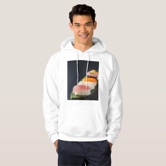 Sushi art on a leaf | A piece of clothing that exu パーカ (正面フル)