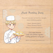 Sushi Birthday Party Invitation with Cute Anime  アクリル招待状 (正面)
