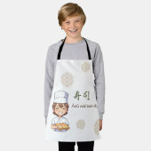 Sushi Birthday Party Invitation with Cute Anime  エプロン (着用した状態)