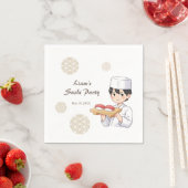 Sushi Birthday Party Invitation with Cute Anime  スタンダードカクテルナプキン (インサイチュ)