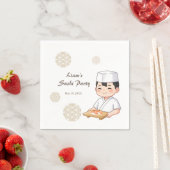Sushi Birthday Party Invitation with Cute Anime  スタンダードカクテルナプキン (インサイチュ)