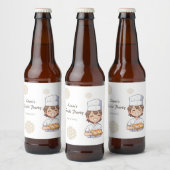 Sushi Birthday Party Invitation with Cute Anime ビールラベル (ボトル)