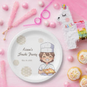 Sushi Birthday Party Invitation with Cute Anime  ペーパープレート (パーティー)