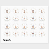 Sushi Birthday Party Invitation with Cute Anime ラウンドシール (シート)