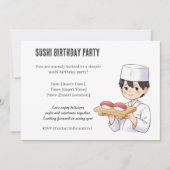 Sushi Birthday Party Invitation with Cute Anime  招待状 (正面)