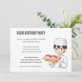 Sushi Birthday Party Invitation with Cute Anime  招待状 (スタンド正面)