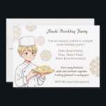 Sushi Birthday Party Invitation with Cute Anime  招待状<br><div class="desc">Sushi Birthday Party Invitation with Cute Anime Chef Design Celebrate your special day with this charming sushi birthday party invitation featuring a cute anime-style sushi chef. This simple and elegant design includes space to customize the date, time, and location of your party. Perfect for sushi lovers and fans of Japanese...</div>